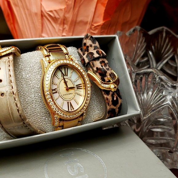 Judith Ripka Accessories - Judith Ripka Gold Bling with mother of pearl face watch and 2 additional bands